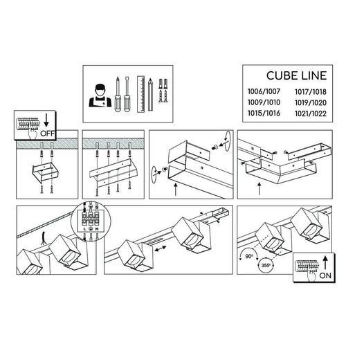 Potrójny system modułowy Cube 1009 BROSline regulowane reflektory czarny na Arena.pl