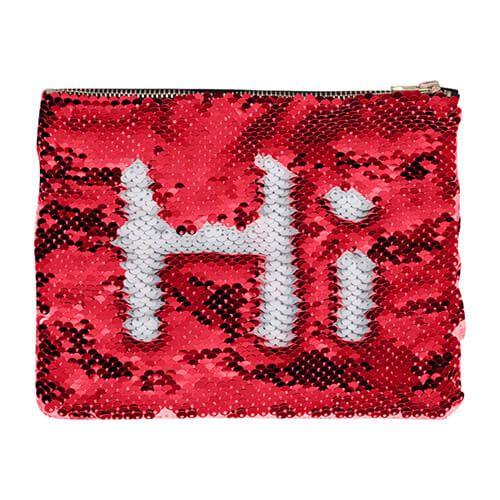 Kosmetyczka 20,5 x 16 cm z czerwono-białymi cekinami do sublimacji na Arena.pl