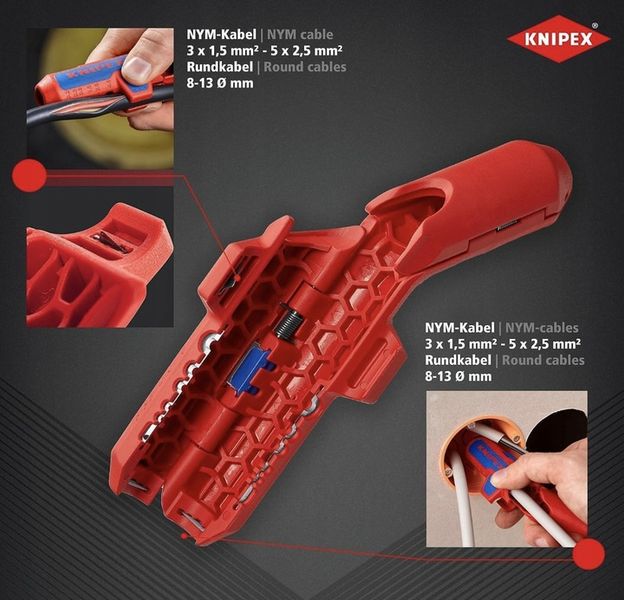 KNIPEX 16 95 01 SB Ściągacz Izolacji ErgoStrip Ø 8-13 zdjęcie 7