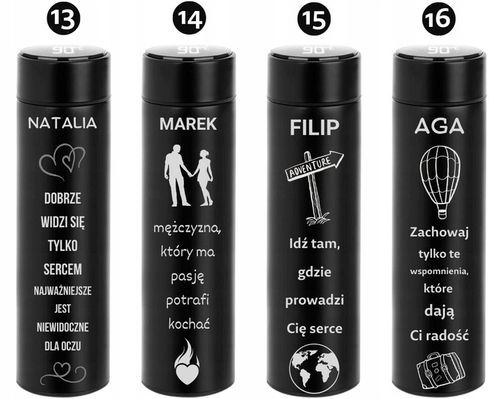 KUBEK TERMICZNY Termos LED GRAWER DO HERBATY KAWY Prezent Na URODZINY LOGO na Arena.pl