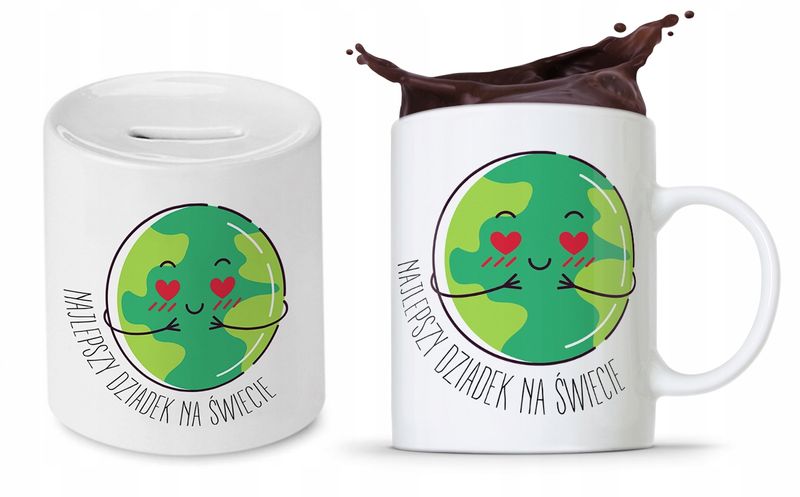 Zestaw Dla Dziadka Dzień Dziadka Kubek + Skarbonka Z Nadrukiem Ze Zdjęciem zdjęcie 1