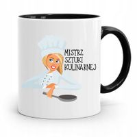 Kubek Czarny Dla Kucharza Mistrz Sztuki Kulinarnej Z Nadrukiem Ze Zdjęciem