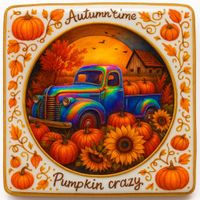 CIASTKO LUKROWANE RAINBOW AUTUMN ROZ.XL KWADRAT JESIEŃ RĘCZNIE ROBIONE