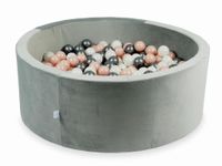 Suchy basen z piłeczkami 500 sztuk 110x40 Velvet szary (różowozłote, metaliczny grafit, opalizujące)