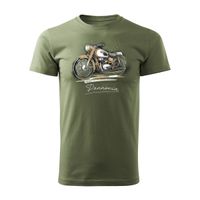 Koszulka z motocyklem na motor Pannonia panonia męska khaki REGULAR L
