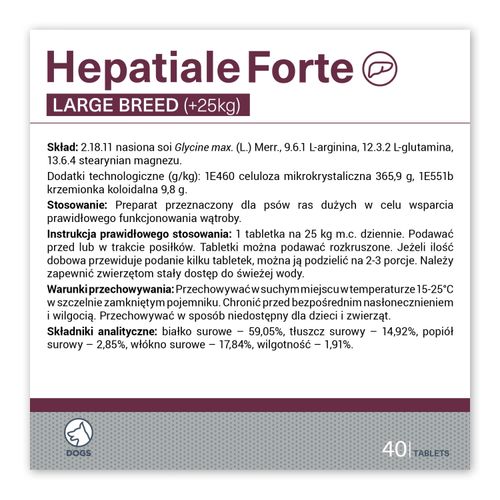 vetexpert hepatiale forte large breed 40 tabletek na Arena.pl