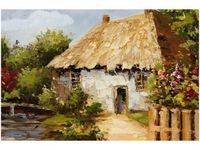 120CM 80CM OBRAZ ŚCIENNY WIEJSKI DOMEK