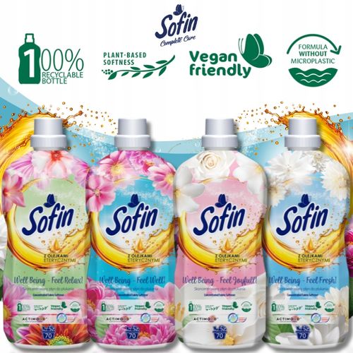 SOFIN Płyn do Płukania Tkanin Koncentrat z Olejkami MIX 1,4l x 4szt 280prań na Arena.pl