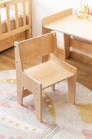 Drewniane krzesełko dla dziecka rosnące naturalne