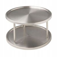 OBROTOWY ORGANIZER NA PRZYPRAWY 2 POZIOMOWY STAL CHROMOWANA 27 CM