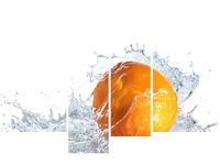 130CM 85 OBRAZ 4 ELEM POMARAŃCZOWY PLUSK ŚCIENNY