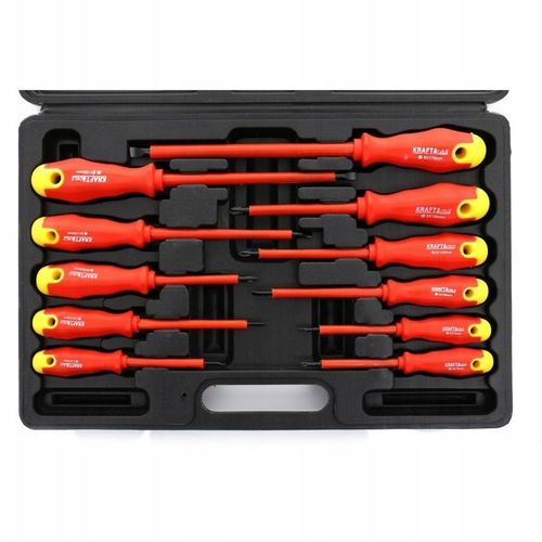 WKRĘTAKI ŚRUBOKRĘTY IZOLOWANE 11 ELEMENTÓW + WALIZKA RĄCZKA SOFT GRIP na Arena.pl