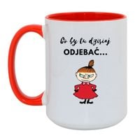 KUBEK "CO BY TU DZISIAJ ODJEBAĆ..." Wzór - Duży Biało-Czerwony 450 ml