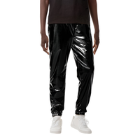 Spodnie męskie metaliczne błyszczące dresy czarne disco party slim XL