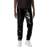 Spodnie męskie metaliczne błyszczące dresy czarne disco party slim XL