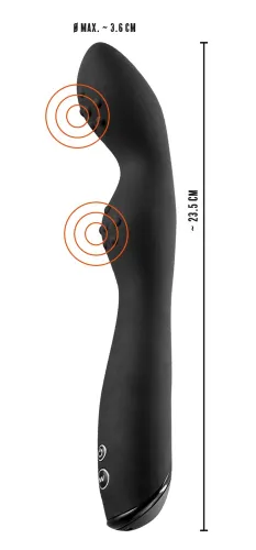 rebel zakrzywiony wibrator czarny 7 trybow, silikonowy 23,5 cm na Arena.pl