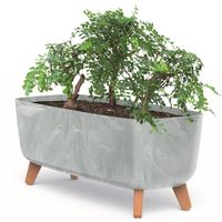 Doniczka skrzynka nóżki wkład 58cm szary beton efekt