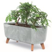 Doniczka skrzynka nóżki wkład 58cm szary beton efekt