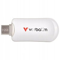Pendrive Verbatim Plectra 512GB USB-C 3.2 Gen 1 biały