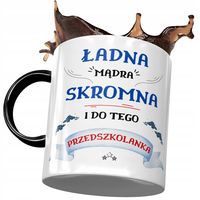 Kubek Czarny Dla Przedszkolanki Ładna Mądra Kubek Z Nadrukiem Ze Zdjęciem