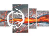 120CM 70 OBRAZ 4 ELEM TANIEC PŁOMIENIACH ŚCIENNY