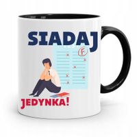 Kubek Czarny Prezent Dzień Nauczyciela Siadaj 1 Z Nadrukiem Ze Zdjęciem
