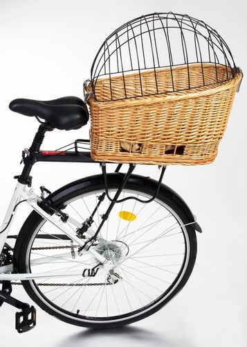 Kosz wiklinowy na rower transporter na bagażnik dla psa kota + poduszka na Arena.pl