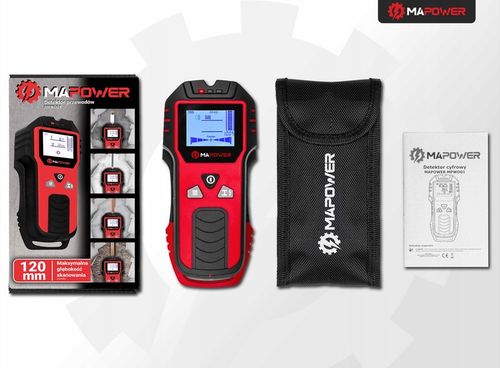 WYKRYWACZ PRZEWODÓW DETEKTOR DREWNA METALU KABLI RUR W ŚCIANIE MAPOWER na Arena.pl