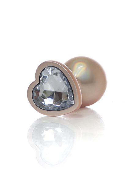 Plug-Jewellery Pearl Gold Heart PLUG- Clear M zdjęcie 4