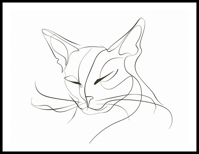 Plakat 80x60cm Linijny Kot zdjęcie 3