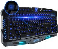 Podświetlana Klawiatura Gamingowa Usb Ergonomiczna Wodoodporna Led Rgb