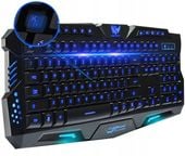 Podświetlana Klawiatura Gamingowa Usb Ergonomiczna Wodoodporna Led Rgb