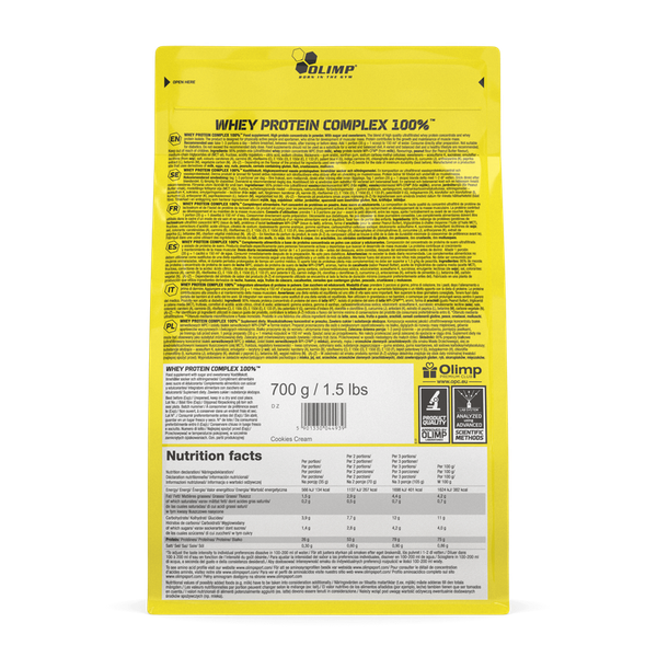 Olimp - Whey Protein Complex 100% - 700 g - biała czekolada z maliną zdjęcie 3