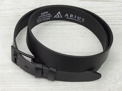 Pasek skórzany męski Modny czarny skóra naturalna do spodni garniturowych na Arena.pl