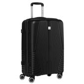 czarna walizka podróżna w średnim rozmiarze z teleskopowym