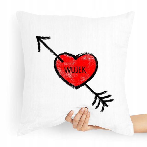 Poduszka Dla Wujka Wujek W Serduszku Prezent Z Nadrukiem Ze Zdjęciem zdjęcie 1