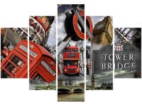 105CM 150CM OBRAZ 5 ELEM LONDYN DRUK