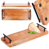 Deska Taca z Metalowymi Uchwytami do Serwowania Patera na Przekąski 40 cm