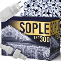 SOPLE LAMPKI CHOINKOWE ZIMNE 300 LED 14,5 M GRUBY KABEL FLASH ZEWNĘTRZNE