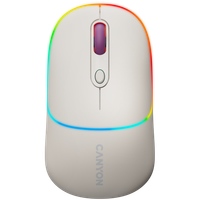 CANYON Mysz bezprzewodowa MW-22 2w1 RGB Beżowa