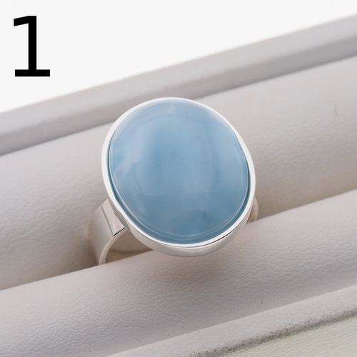 Pierścionek regulowany - owalny Larimar w srebrze 1 na Arena.pl