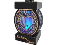 CÓRKA CÓRCE ZNICZ LAMPION NA GRÓB KOŁO RTN SERCE RAMA ZŁOTO+FIGURKA LED