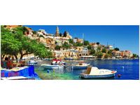 100X40CM WAKACJE WYSPIE SIMI OBRAZ DREWNO