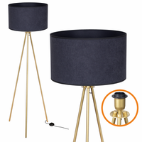 Lampa Stojąca Trigni Złota Mat 136cm Cerlux Antracyt SOFT abażur 40/25