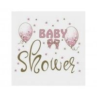 serwetki baby shower pink, 33x33 cm, 20 szt.