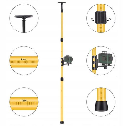 TYCZKA TELESKOPOWA STATYW 2,85m DO LASERA + ADAPTER DO SKOSÓW na Arena.pl