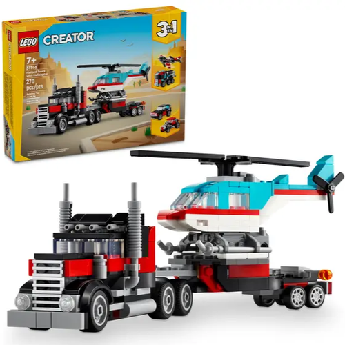 LEGO Creator 3w1 Tir ciężarówka z platformą i helikopterem 31146 na Arena.pl