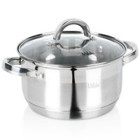 Garnek Stalowy Tradycyjny z Pokrywką do Gotowania Duszenia 20 cm 2,5L