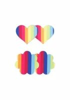 ns novelties pasties heart & flower 2 pair - samoprzylepne ozdoby