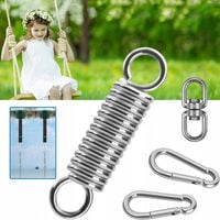 SPRĘŻYNĄ STALOWĄ DO HUŚTAWKI, Z KRĘTLIKIEM OBROTOWYM I 2 KARABIŃCZYKAMI